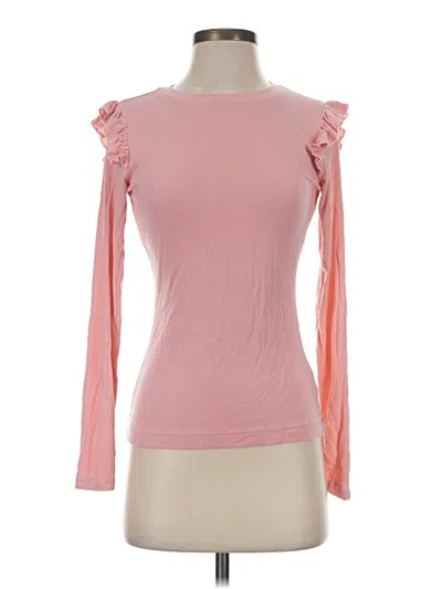 Pre-owned Rachel Parcell Long Sleeve Top Pink Sweetheart Neckline Tops