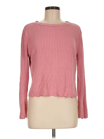 Pre-owned Rachel Parcell Long Sleeve T-shirt In Pink