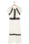 Rachel Parcell Lace Flutter Midi Dress In Ivory