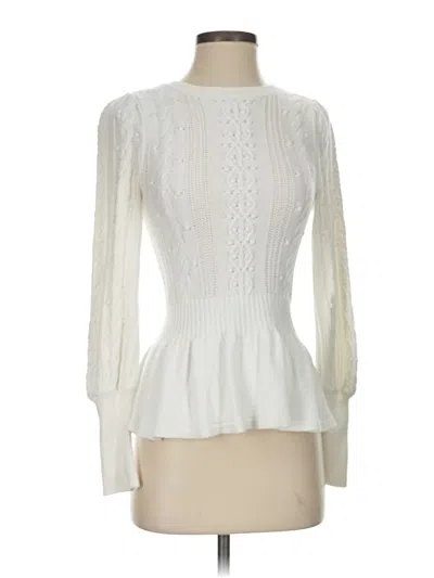 Pre-owned Rachel Parcell Pullover Sweater In White