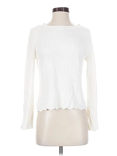 Pre-owned Rachel Parcell Pullover Sweater In White