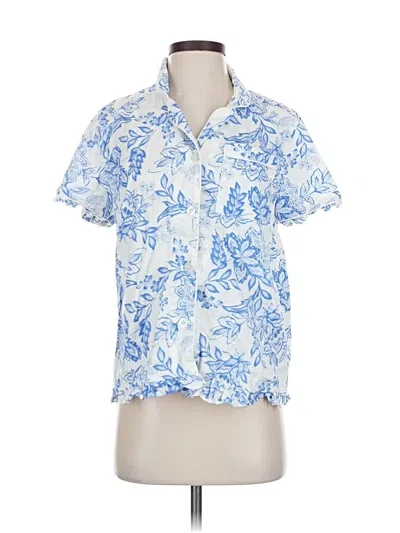 Pre-owned Rachel Parcell Short Sleeve Blouse In Blue