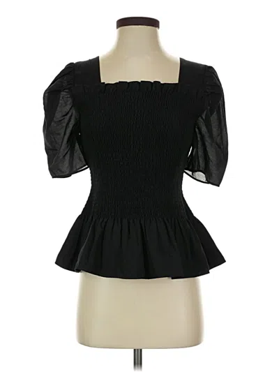 Pre-owned Rachel Parcell Short Sleeve Top Black Sweetheart Neckline Tops