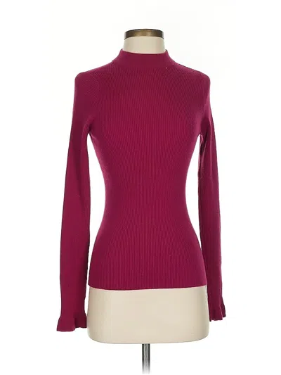 Pre-owned Rachel Parcell Turtleneck Sweater In Burgundy
