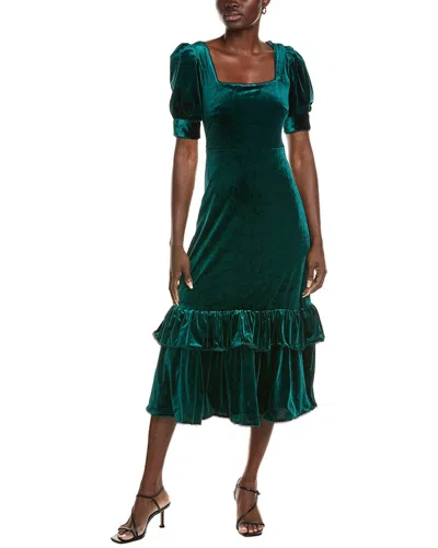 Rachel Parcell Velvet Midi Dress In Green