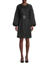 Rachel Parcell Women's Belted Embroidered-mesh Dress