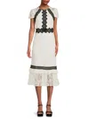 Rachel Parcell Lace Flutter Midi Dress In Ivory