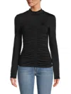 Rachel Parcell Women's Ruched Fitted Top In Black