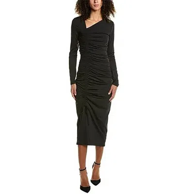 Rachel Parcell Womens Slit Shirred Midi Dress In Black