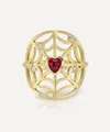 Rachel Quinn 14ct Gold Diamond And Ruby Web Of Love Ring