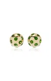 Rachel Quinn 14k Yellow Gold Chrome Diopside Ball Earrings In Green