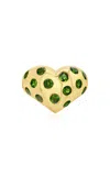Rachel Quinn 14k Yellow Gold Chrome Diopside Ring In Green