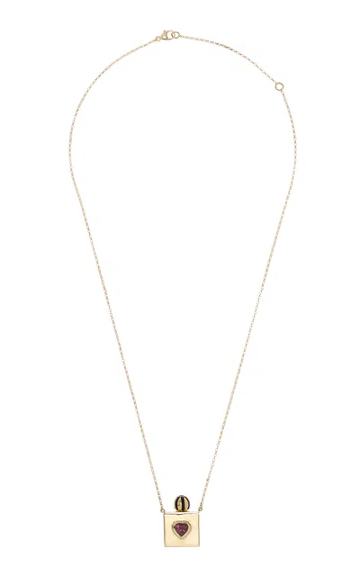 Rachel Quinn 14k Yellow Gold Large Enamel Necklace