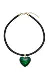 Rachel Quinn 14k Yellow Gold Malachite Necklace In Green