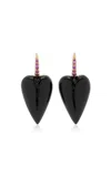 Rachel Quinn 14k Yellow Gold Ruby And Onyx Earrings
