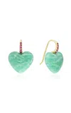 Rachel Quinn 14k Yellow Gold Sapphire Amazonite Earrings