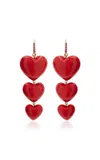 Rachel Quinn 14k Yellow Gold Sapphire Coral Earrings