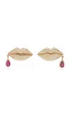 Rachel Quinn Last Kiss 14k Yellow Gold Ruby Earrings