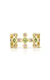 Rachel Quinn Pastel Crown 14k Yellow Gold Sapphire Peridot Ring