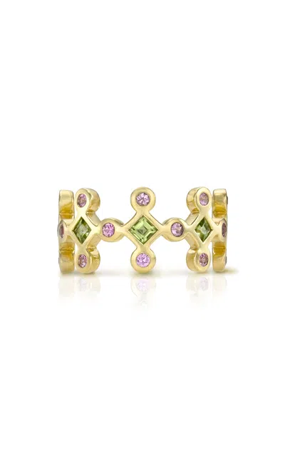 Rachel Quinn Pastel Crown 14k Yellow Gold Sapphire Peridot Ring