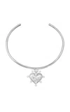Rachel Quinn Pin Cushion Heart Collar Sterling Silver Pearl Necklace