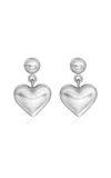 Rachel Quinn Puffed Heart Sterling Silver Earrings