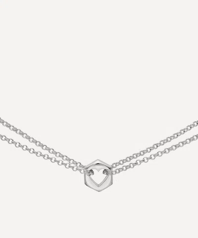 Rachel Quinn Sterling Silver Small Double Chain Love Nut Necklace