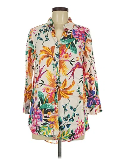 Pre-owned Rachel Rachel Roy 3/4 Sleeve Blouse In Ivory