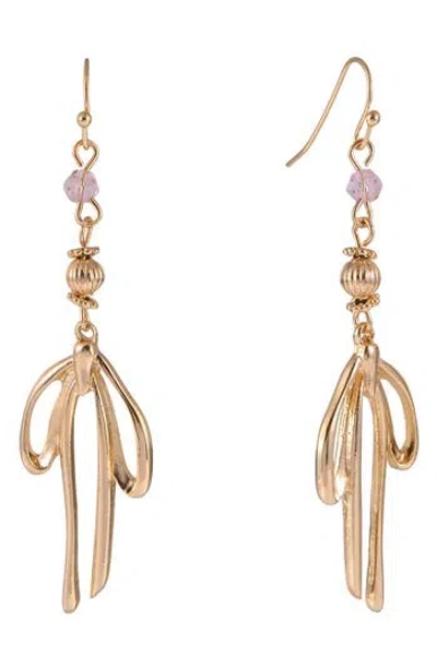 Rachel Rachel Roy Beaded Bow Drop Earrings In Gold