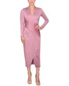 Rachel Rachel Roy Womens Faux Wrap Midi Wrap Dress In Pink