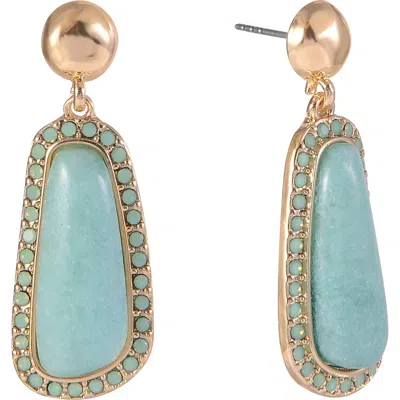 Rachel Rachel Roy Cabochon Drop Earrings In Green
