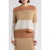 Rachel Rachel Roy Colorblock Open Knit Sweater In Macaroon Parchment Egret