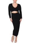Rachel Rachel Roy Coraline Wrap Top Midi Sweater Dress In Black