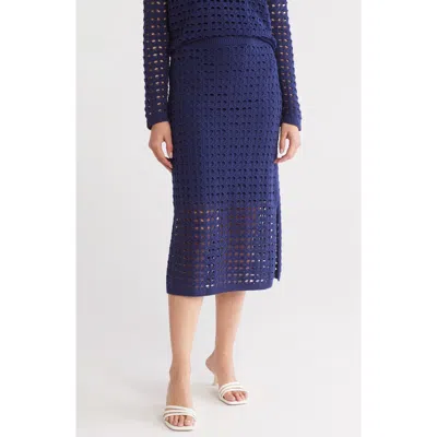 Rachel Rachel Roy Crochet Openwork Skirt In Ocean Cavern