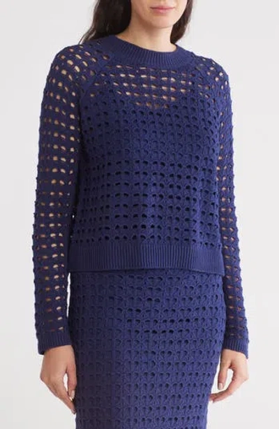 Rachel Rachel Roy Crochet Sweater In Ocean Cavern