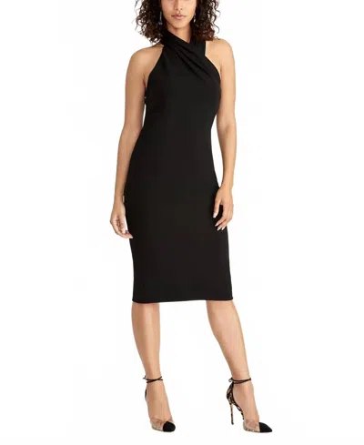 Rachel Rachel Roy Elegant Sleeveless Halter Bodycon Mini Dress In Black