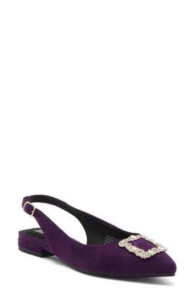 Rachel Rachel Roy Elizabeth Crystal Buckle Slingback Flat In Purple