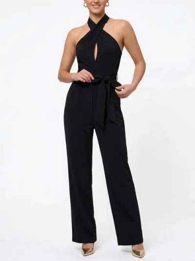 Rachel Rachel Roy Ester Sleeveless Belted Jumpsuit In Black