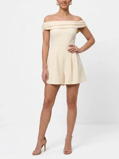 Rachel Rachel Roy Franki Off-the-shoulder Romper In Nude