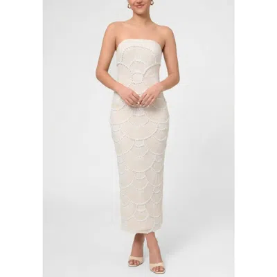 Rachel Rachel Roy Gaia Strapeless Pearl Midi Dress In White