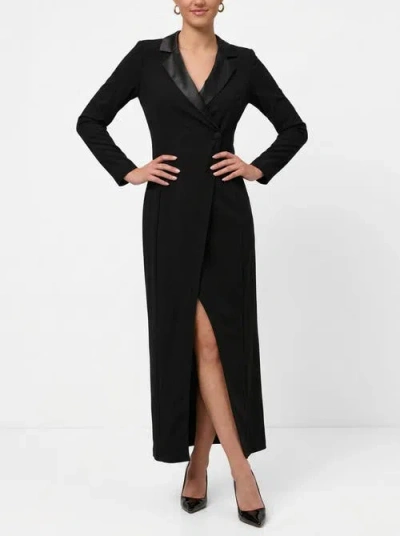 Rachel Rachel Roy Griffith Long Sleeve Tuxedo Gown In Black