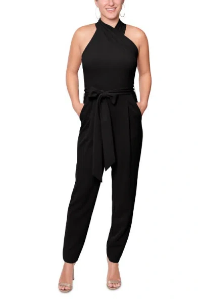 Rachel Rachel Roy Harland Crossover Halter Jumpsuit In Black