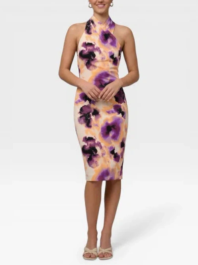 Rachel Rachel Roy Harland Crossover Halter Midi Dress In Multi