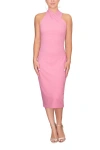 Rachel Rachel Roy Harland Crossover Halter Midi Dress In Pink