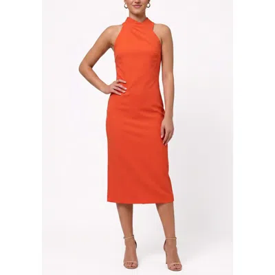 Rachel Rachel Roy Harland Crossover Halter Midi Dress In Red