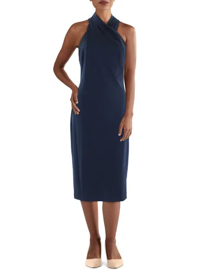 Rachel Rachel Roy Harland Womens Crepe Midi Midi Dress In Blue