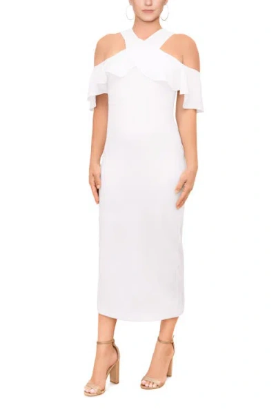 Rachel Rachel Roy Jolie Off The Shoulder Ruffle Midi Dress In White