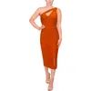 Rachel Rachel Roy Lara One-shoulder Midi Dress In Red