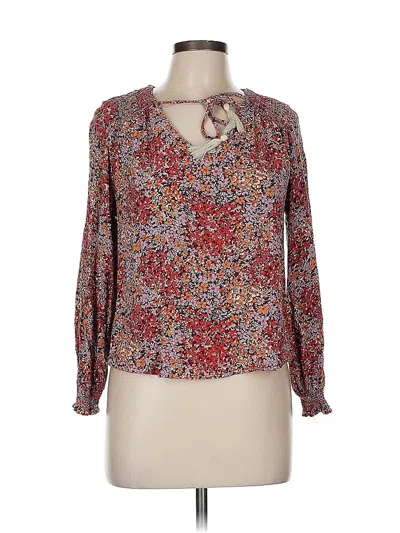 Pre-owned Rachel Rachel Roy Long Sleeve Blouse In Red