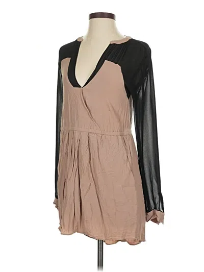Pre-owned Rachel Rachel Roy Long Sleeve Blouse In Tan